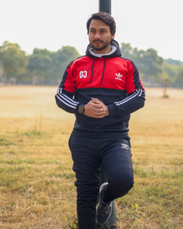 Adidas-Premium Tracksuit-Zinc/Maroon (80% OFF)