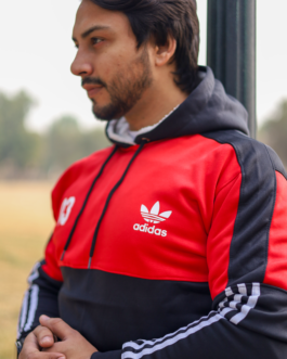 Adidas-Premium Tracksuit-Zinc/Maroon (80% OFF)