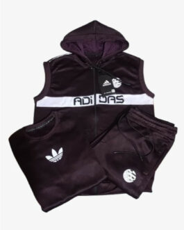 Adidas-3 Piece Premium Tracksuit-Maroon (79% OFF)
